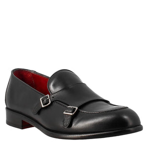 Black double buckle moccasin for men in just €189.99