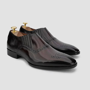 Men's Burgundy Leather Loafers