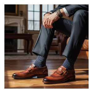 Wingtip Brogue Kiltie Monk Strap- Brown in just £190.99