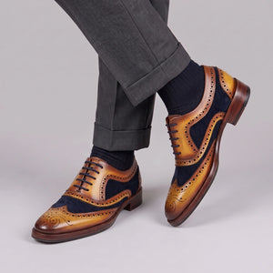 Wingtip Brogue Oxford- Navy Suede in just €184.99