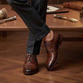 Men's Brown Patina Alligator Leather Oxford Shoes