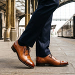 Handmade Men's Brown Leather Cap Toe Formal Oxford Shoes