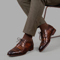 Men's Brown Patina Alligator Leather Oxford Shoes