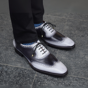 Wingtip Brogue Oxford- Grey & Black