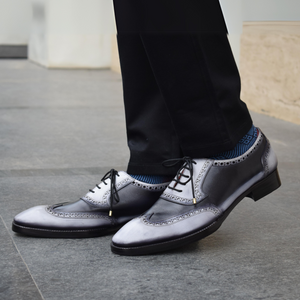 Wingtip Brogue Oxford- Grey & Black