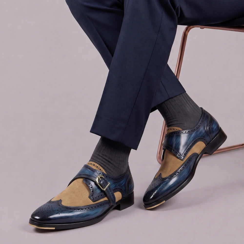 Single Monk Strap - Navy Blue