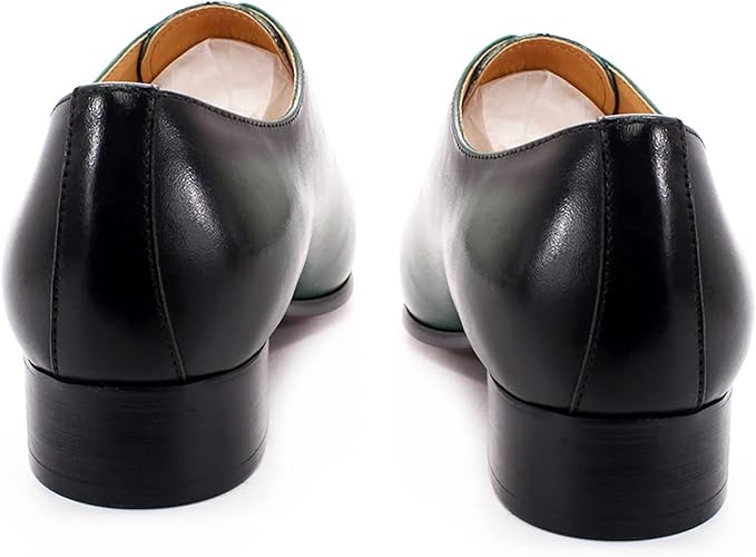 Chaussures Oxford habillées en cuir marron et violet pour hommes