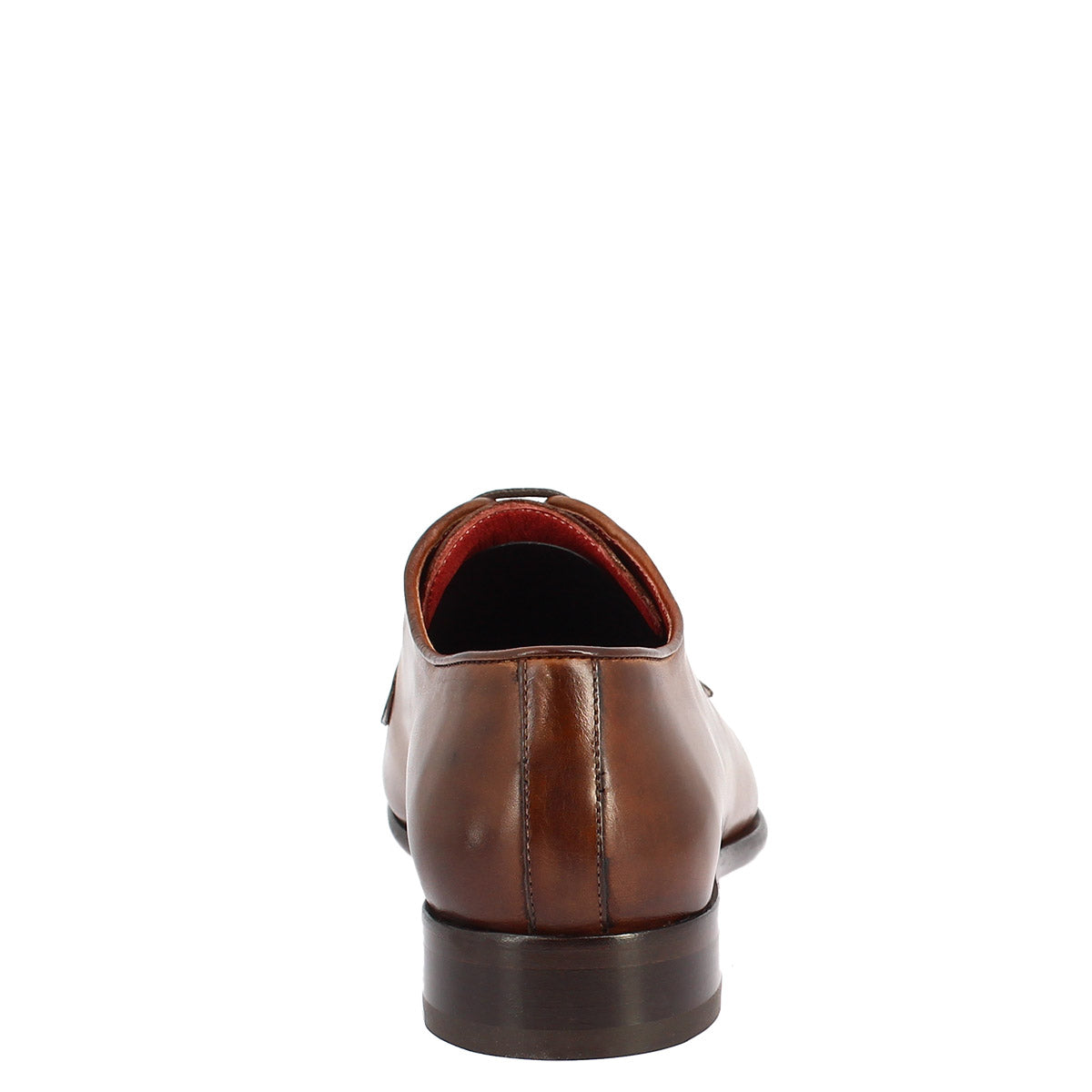 Men's handmade lace-up shoes in brandy leather