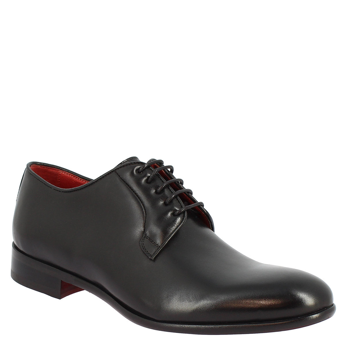 Men's handmade lace-up shoes in black leather