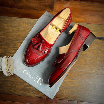 Men's Tassel kilt loafer Oxblood Red