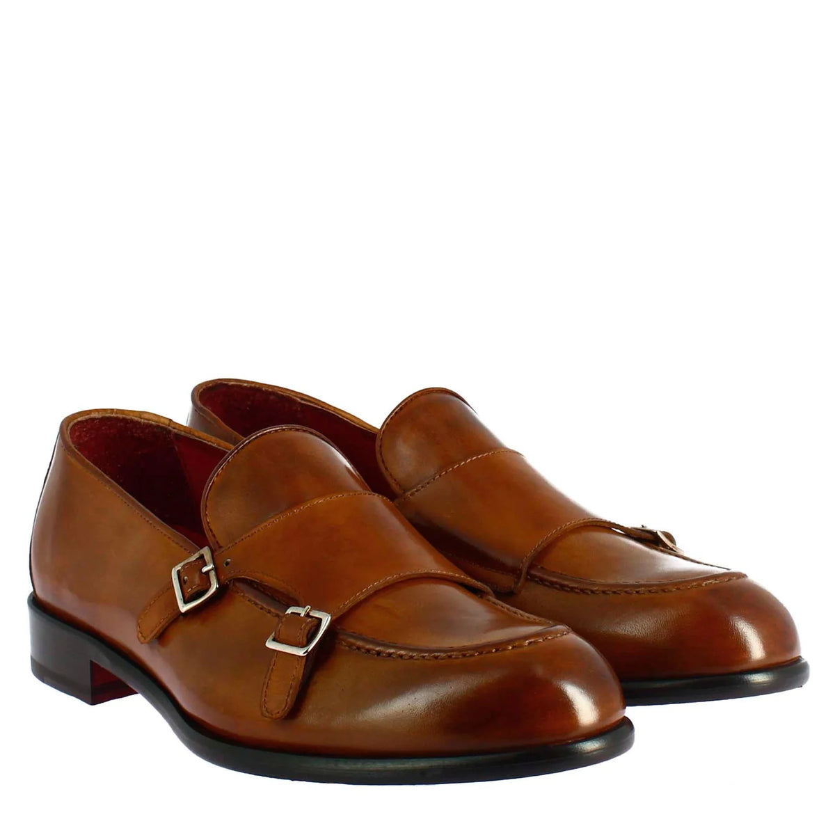 Brown double buckle moccasin for men in just €189.99