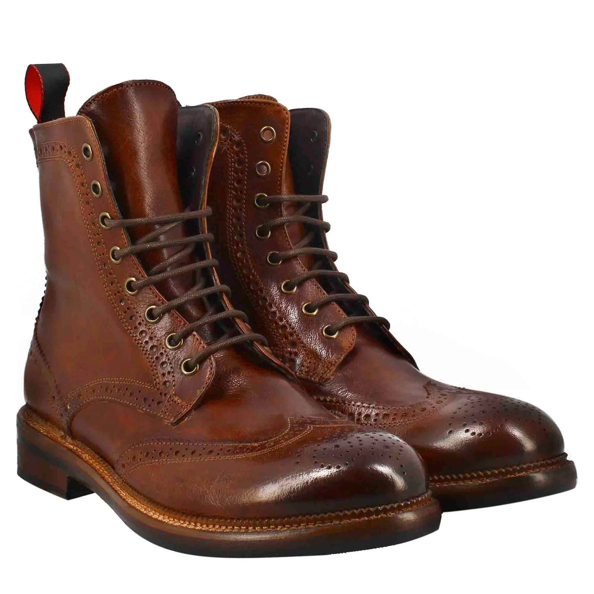 Candy amphibians for men in washed leather in dark tan colour in just £199.99