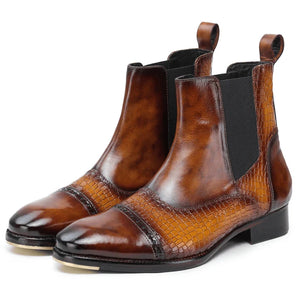 Captoe Chelsea Boots- Croc Tan in just  £215.99