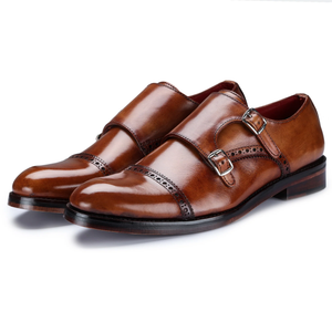 Captoe Double Monk Strap - Brown in just €190.99