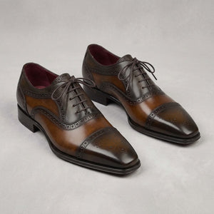 Handmade Men's Brown Leather Brogue Oxfords in just €178.99