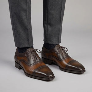 Handmade Men's Brown Leather Brogue Oxfords in just €178.99