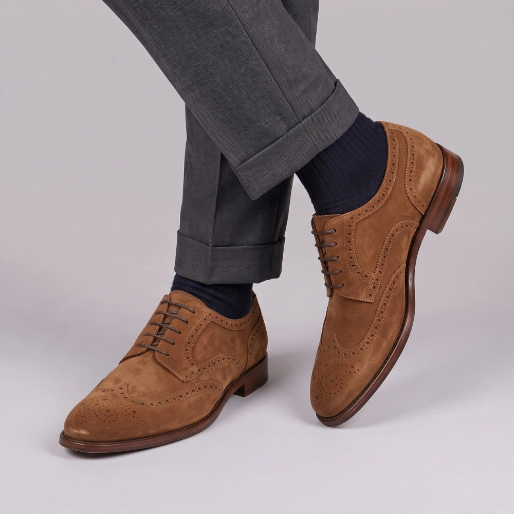 Handmade Men's Brown Suede Leather Oxford Shoes in just €188.99