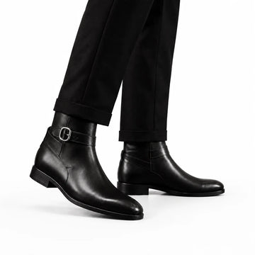 Sterling Black Leather Jodhpur Buckle Boot
