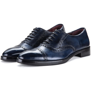 Classic Captoe Oxford - Navy Blue