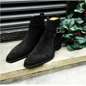 Men's Black Suede Leather Jodhpur Boots in just €198.99