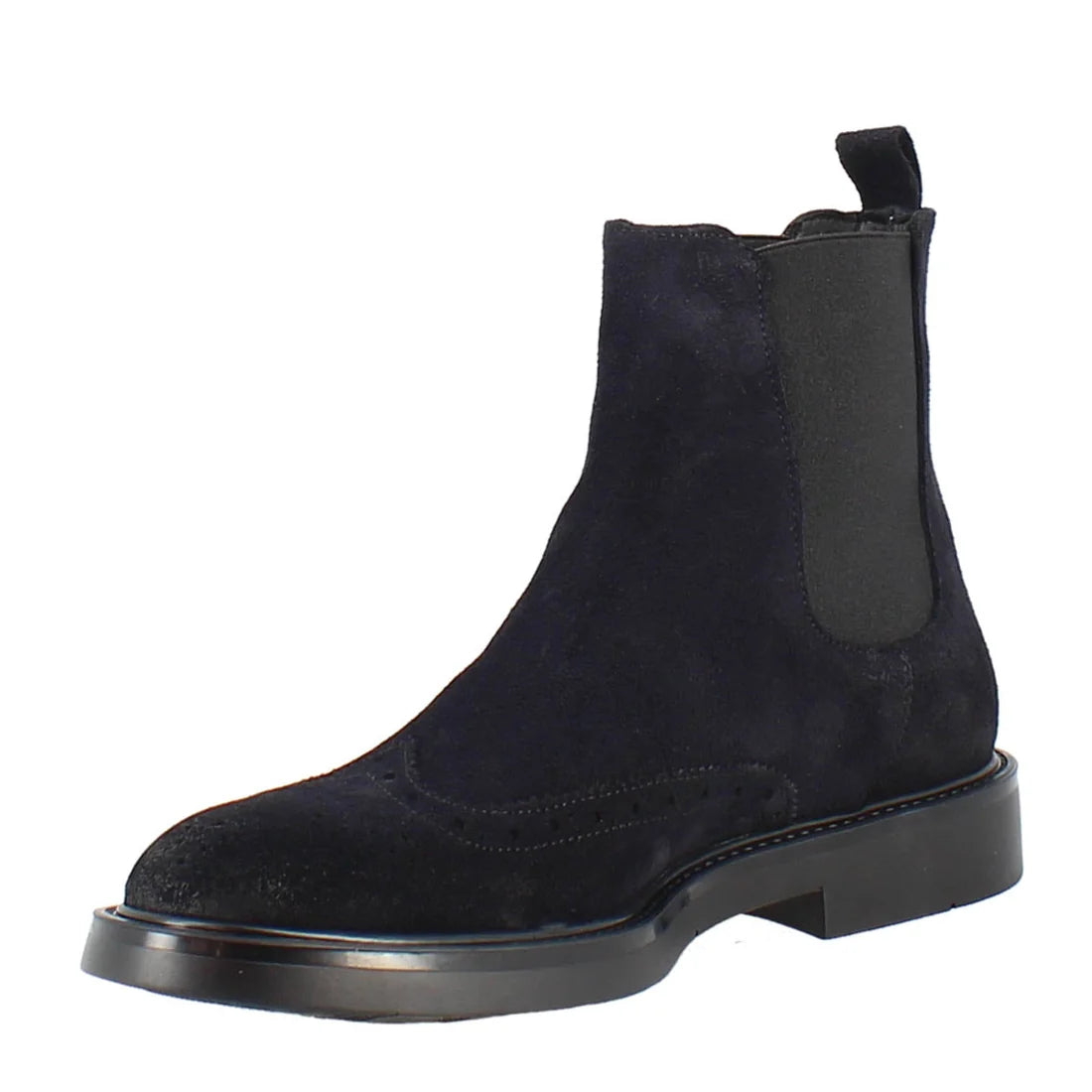 Chelsea boot in blue suede with rubber sole in just €205.00