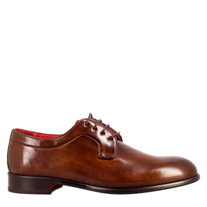 Elegant dark brown derby for men in smooth leather in just £189.99
