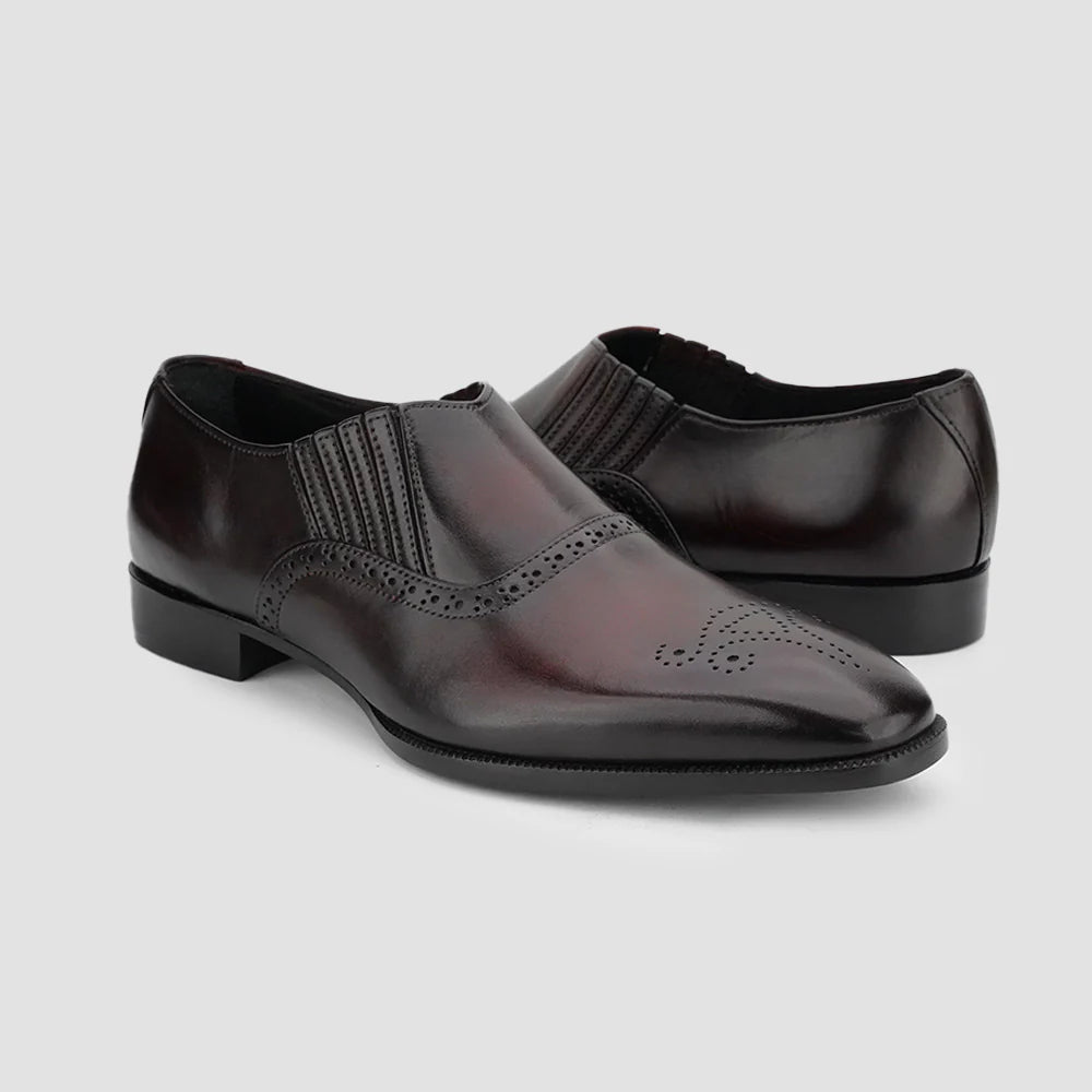 Men's Burgundy Leather Loafers