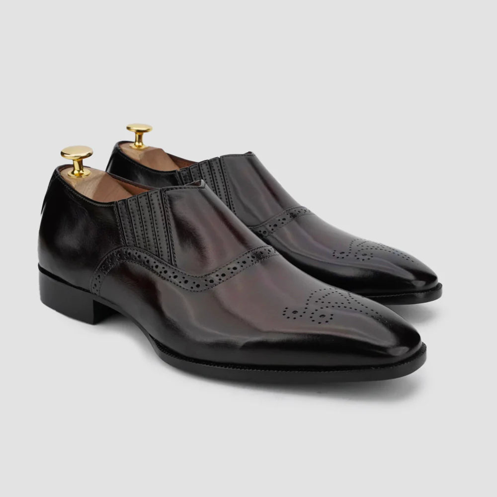 Men's Burgundy Leather Loafers