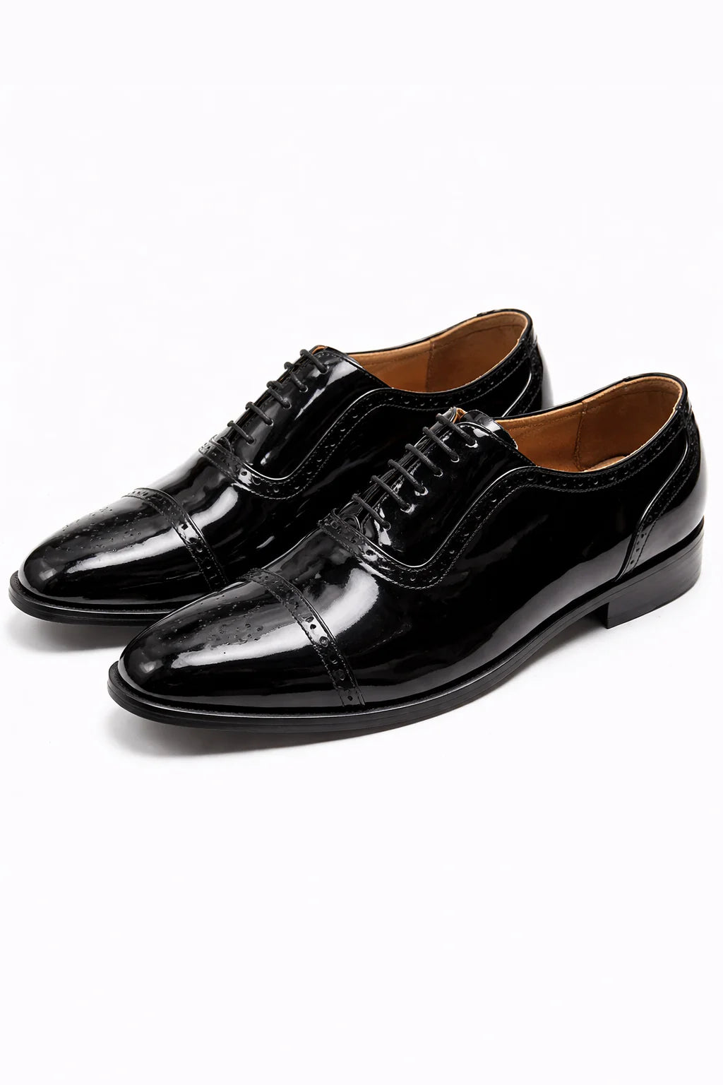 Men’s Patent Leather Oxford Shoes – Patent Cap Toe Formal Dress Shoes