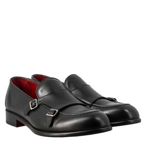 Black double buckle moccasin for men in just €189.99