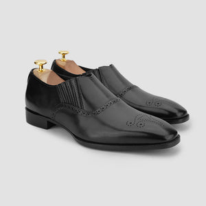 Men's Black Leather Loafers
