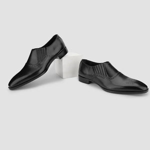 Men's Black Leather Loafers