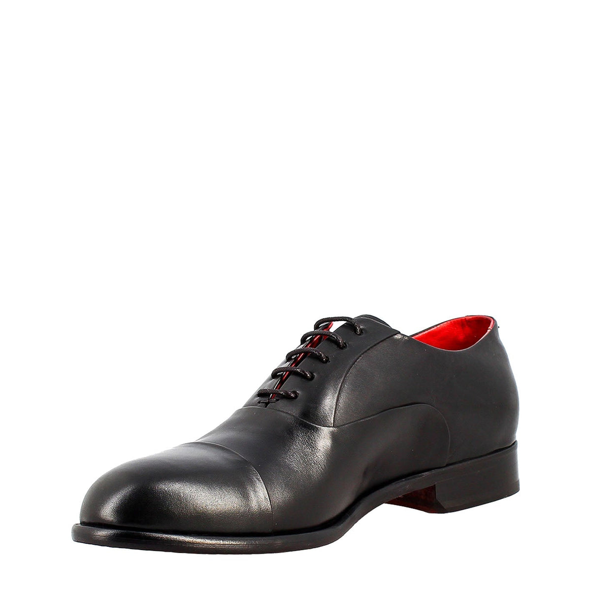 Men's elegant black oxford in leather and red lining in just €189.99