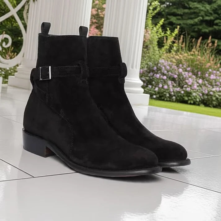 Men's Black Suede Leather Jodhpur Boots in just €198.99