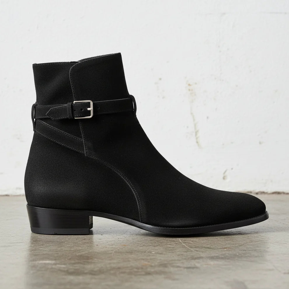 Men's Black Suede Leather Jodhpur Boots in just €198.99