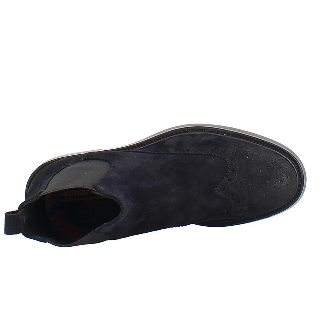 Chelsea boot in blue suede with rubber sole in just €205.00