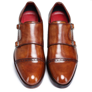 Captoe Double Monk Strap - Brown in just £190.99