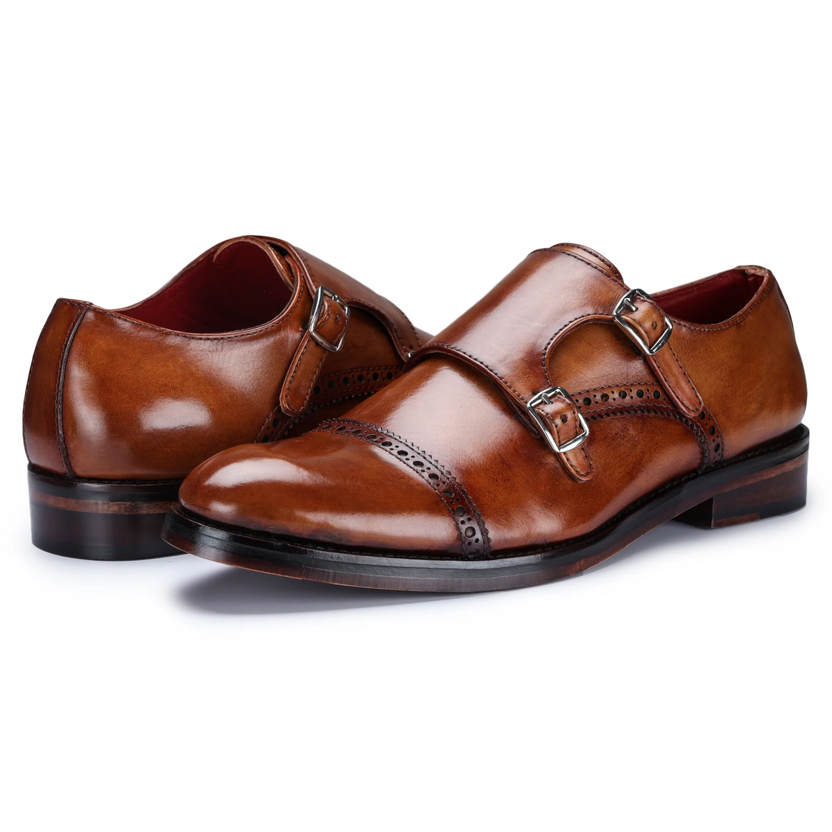 Captoe Double Monk Strap - Brown in just €190.99