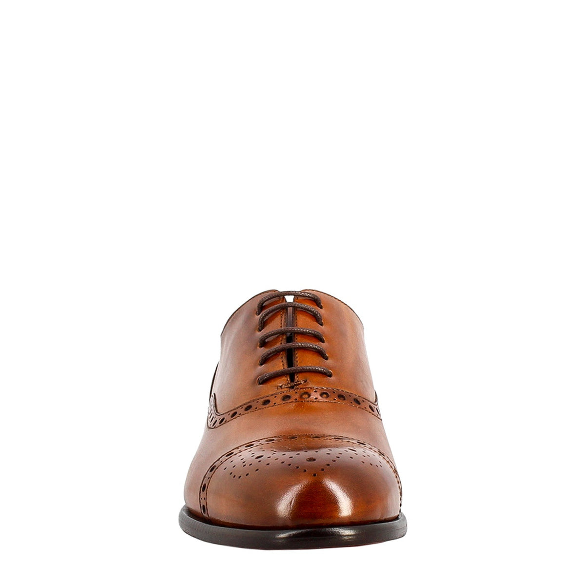 Men's elegant brown leather semi brogue oxford in just €189.99