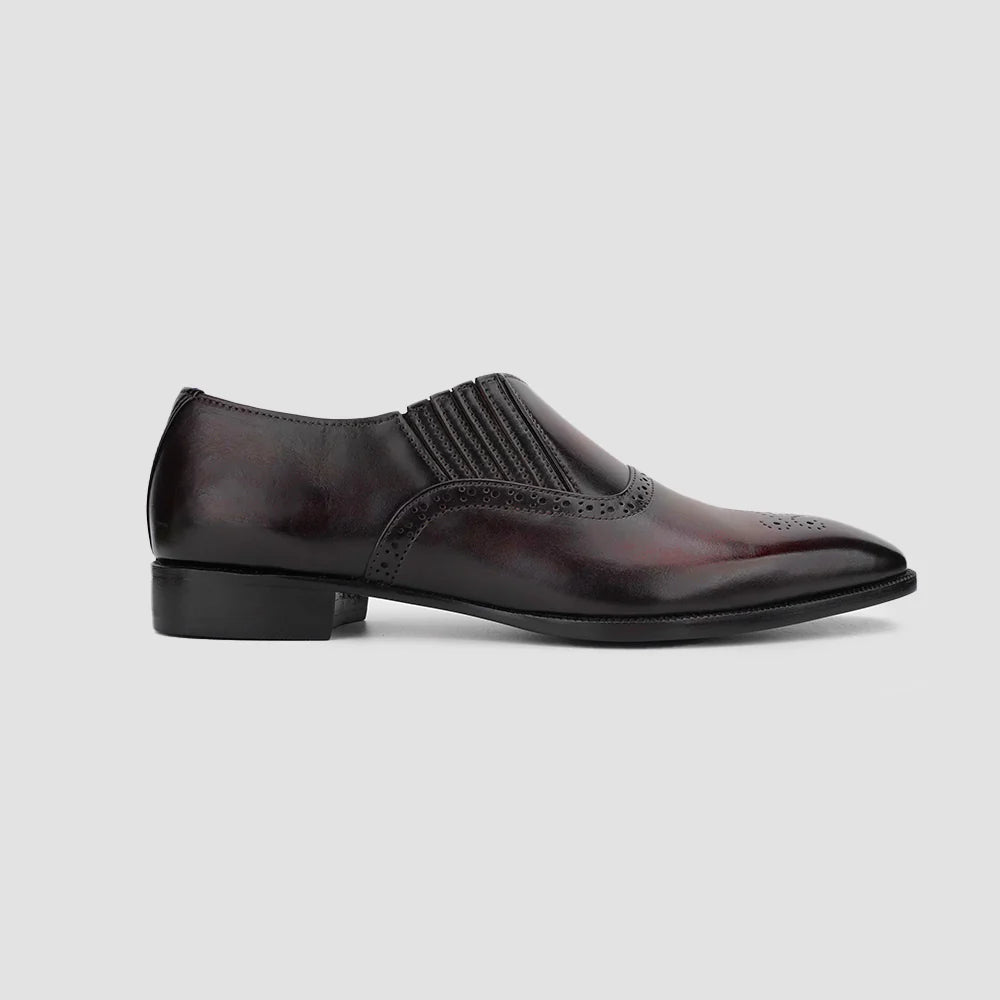 Men's Burgundy Leather Loafers