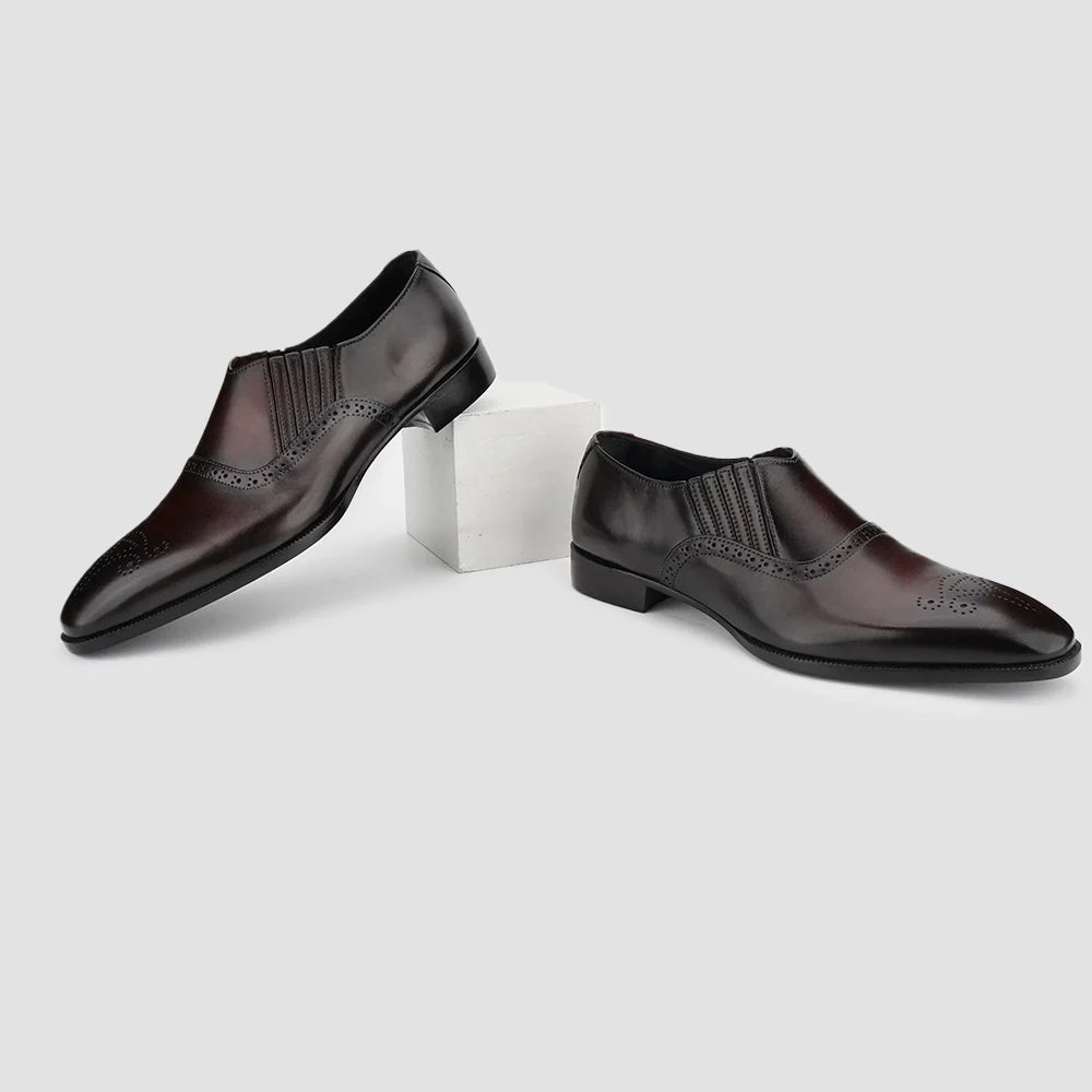 Men's Burgundy Leather Loafers