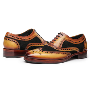 Wingtip Brogue Oxford- Tan Black Suede in just €184.99