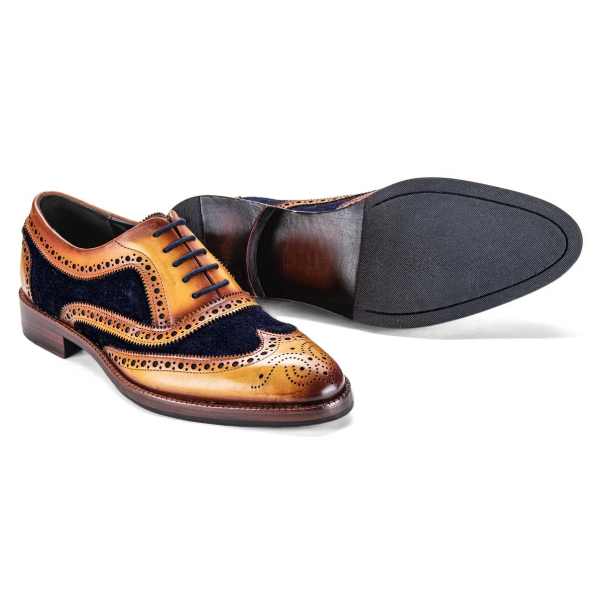 Wingtip Brogue Oxford- Navy Suede in just €184.99