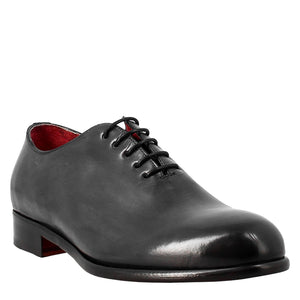 Men's elegant blue wholecut oxford in leather and red lining in just €189.99