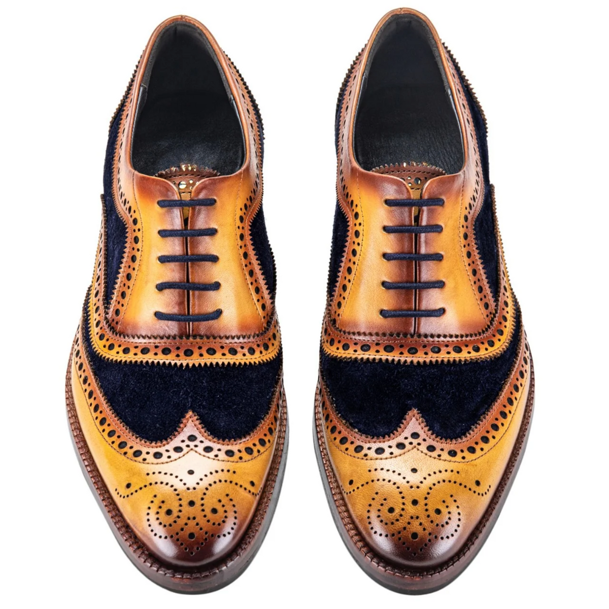 Wingtip Brogue Oxford- Navy Suede in just €184.99