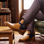 Handmade Men's Tan Brown Leather Jodhpur Boots