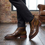 Wingtip Chukka Boots- Olive Brown