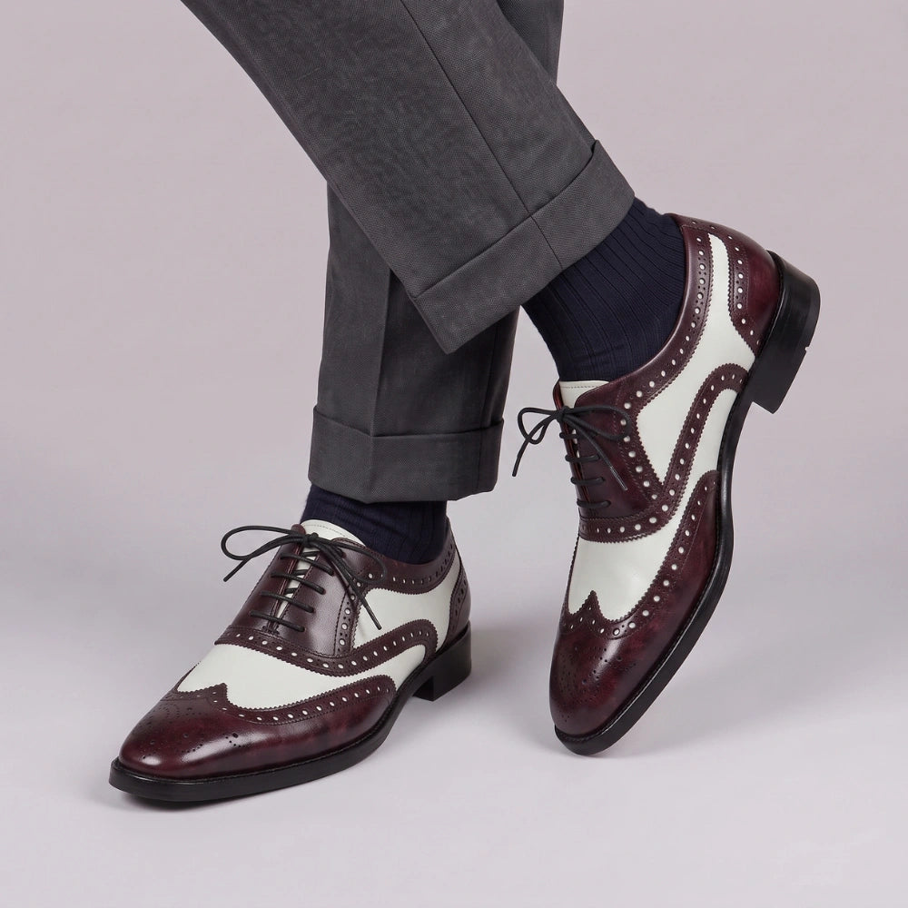 Spectator Wingtip Oxford - Purple & White in just €184.99