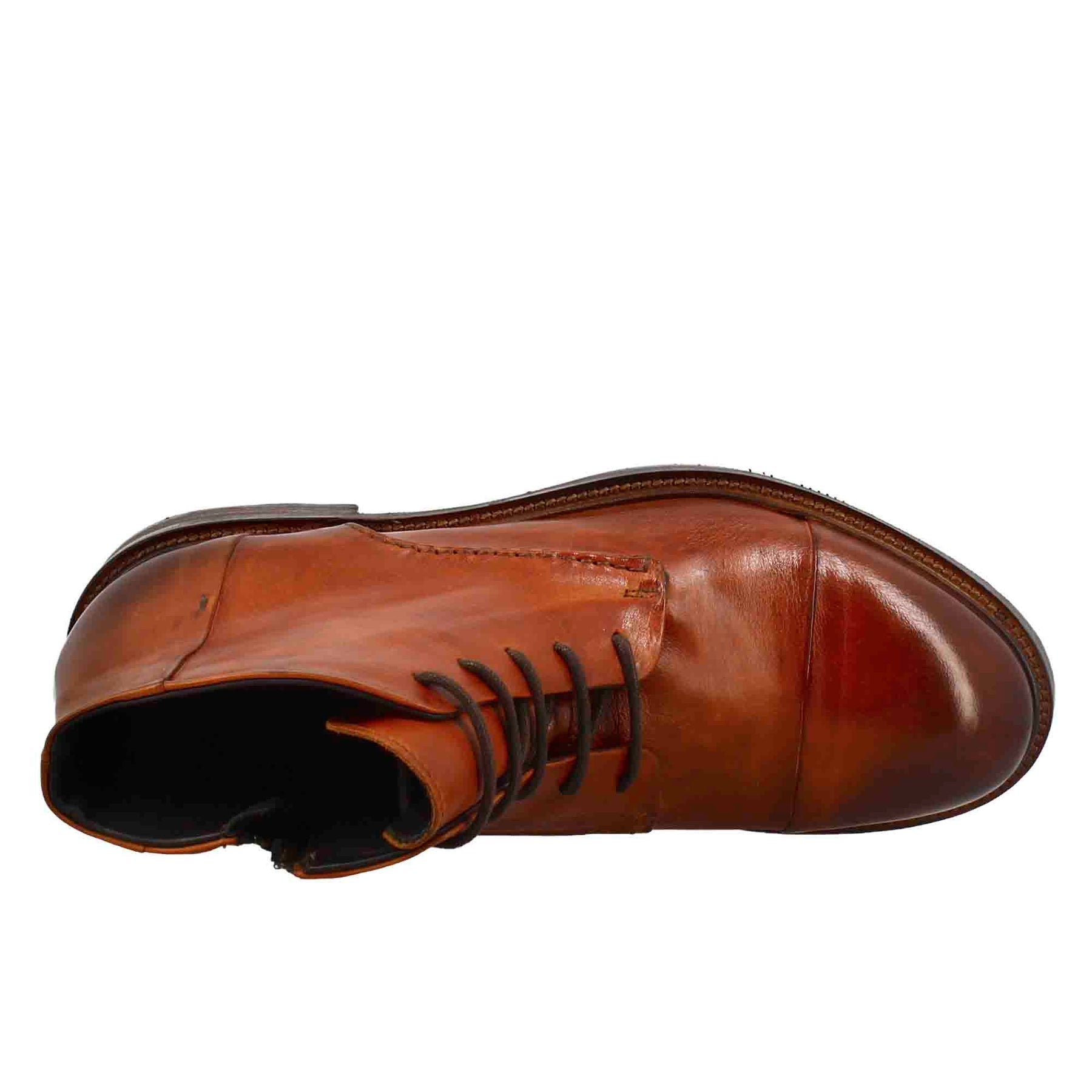 Mittelgroßer Amphibienstiefel für Herren aus hellbraunem gewaschenem Leder