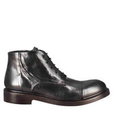 Mittelgroßer Amphibienstiefel für Herren aus gewaschenem schwarzem Leder